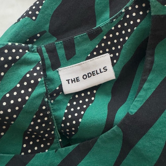 The Odells Animal Print Mixed Media Belted Midi Dress Small - Picture 5 of 7